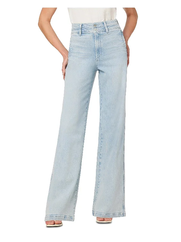 Disco - Inspired Retro Dance Look Womens High Rise Light Wash Wide Leg Jeans